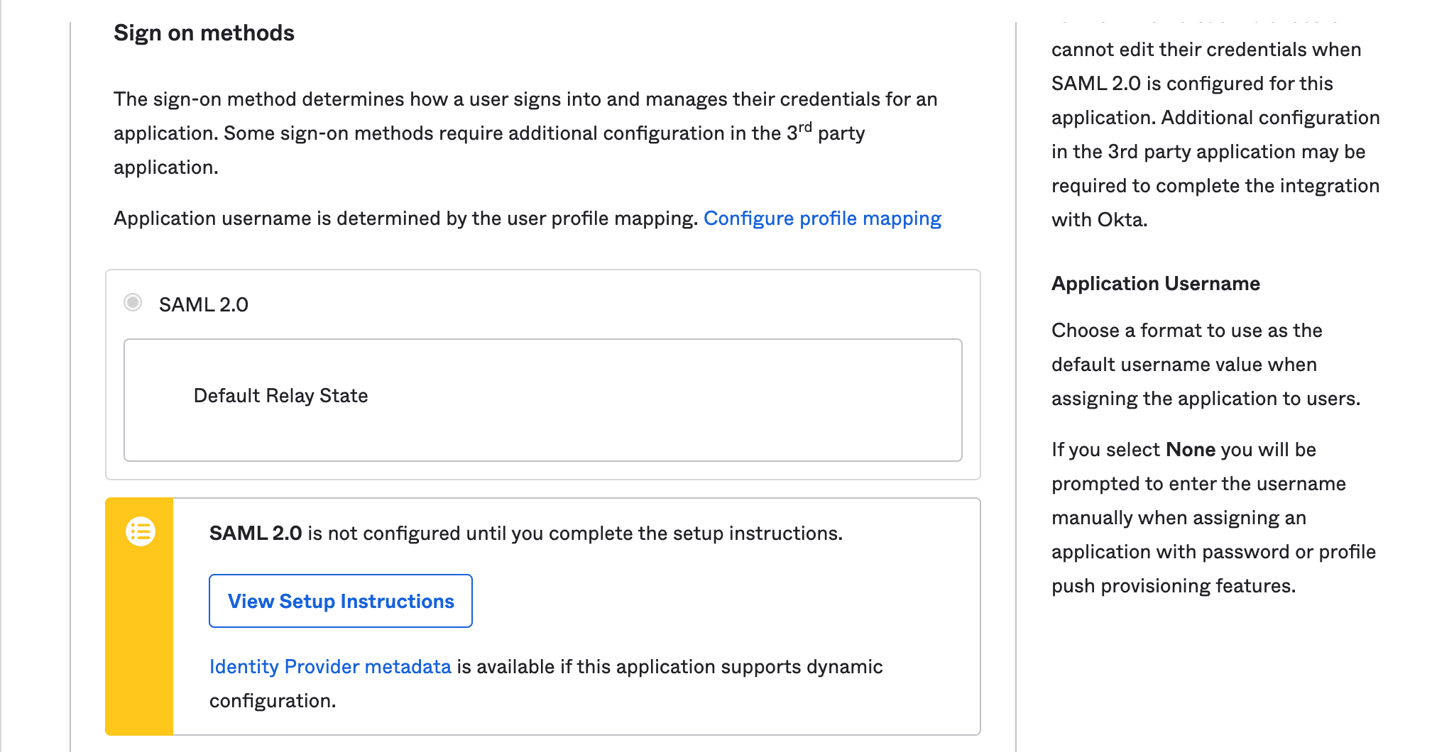 Click on View Setup Instructions to complete SAML configuration