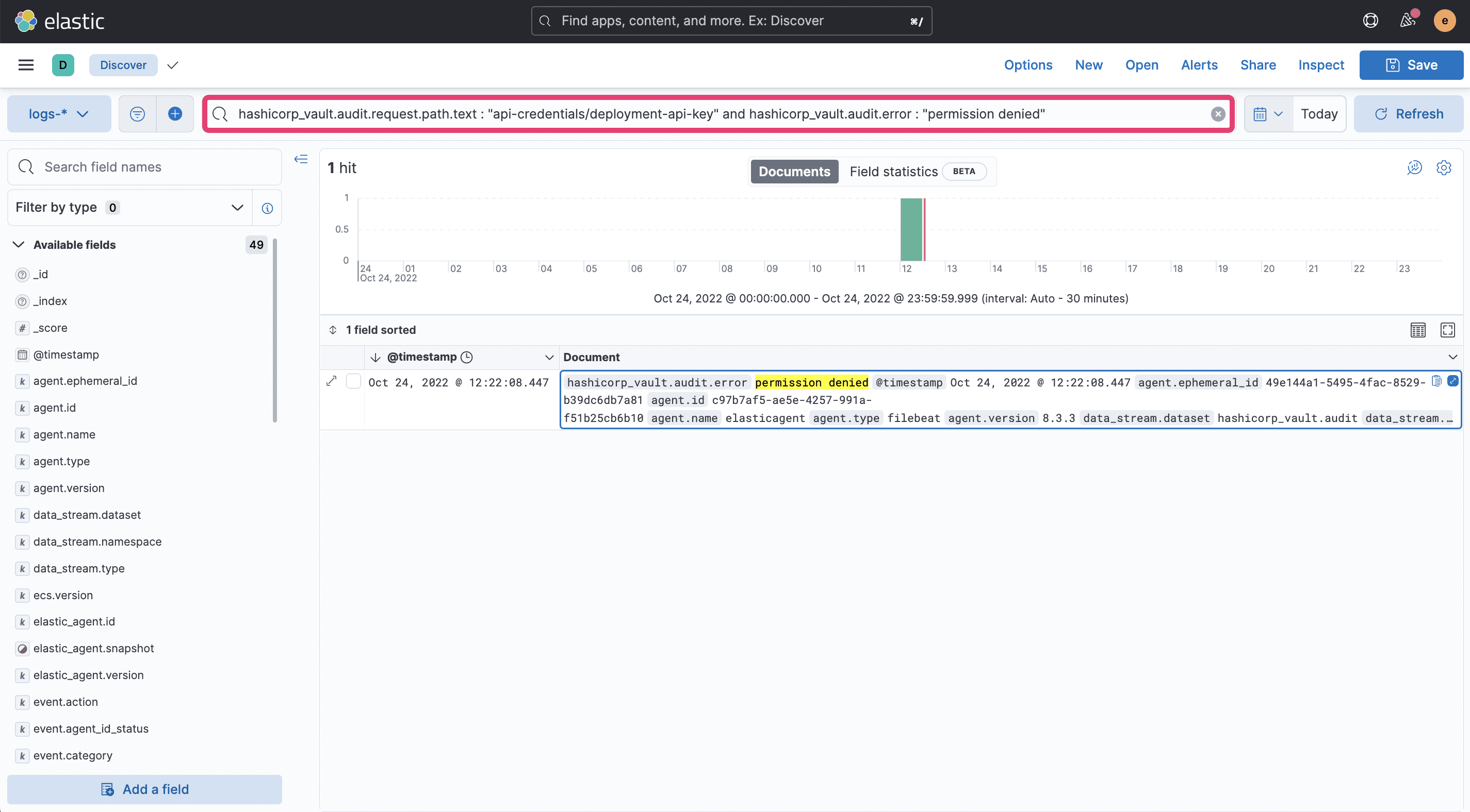 KQL query for secret path